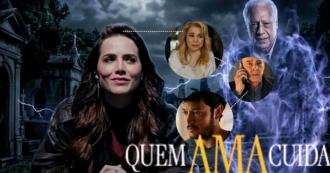 Vingança da Adriana começa a criar forma com uma ajuda especial do Além em "Quem Ama Cuida" (Foto Reproduções/Montagem/TV Foco/Canva/Lennita/Globo)