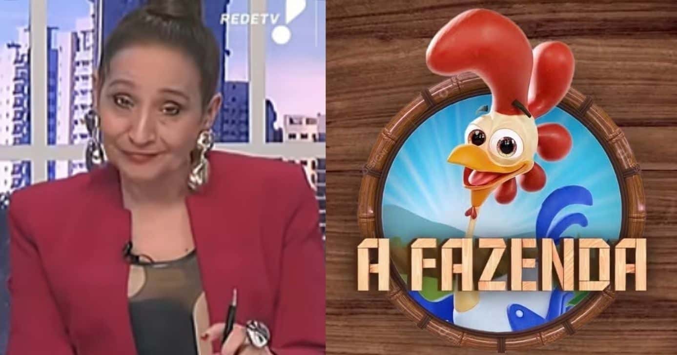 Sonia Abrão e logo A Fazenda (Fotos: Reproduções / RedeTV! / Record)