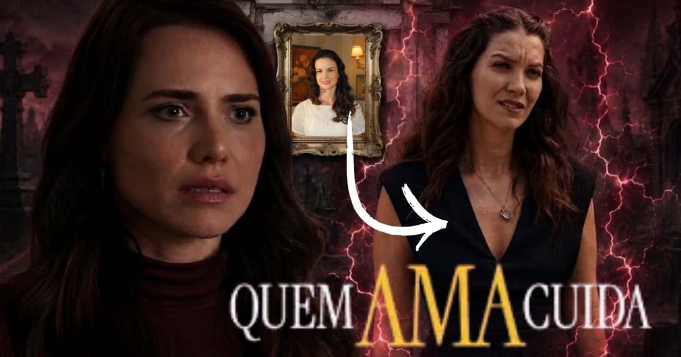 Veja ligações de Francesca e Laura (O Profeta) para ajudar Adriana em "Quem Ama Cuida" (Foto Reprodução/Montagem/Lennita/TV Foco/GMN/Canva/Globo)
