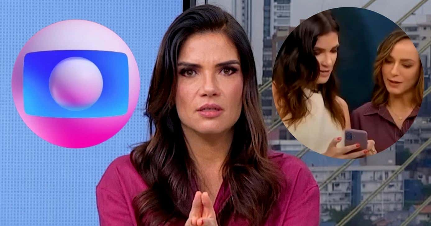 Simone Simonato recebe mensagem com puxão de orelha ao vivo (Foto Reprodução/Montagem/TV Foco/Canva/Lennita/Globo)