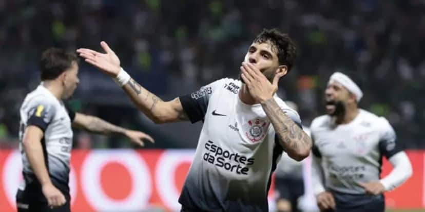 Yuri Alberto comemorando o gol da vitória (Reprodução: Marcello Zambrana) Yuri Alberto comemorando o gol da vitória (Reprodução: Marcello Zambrana)
