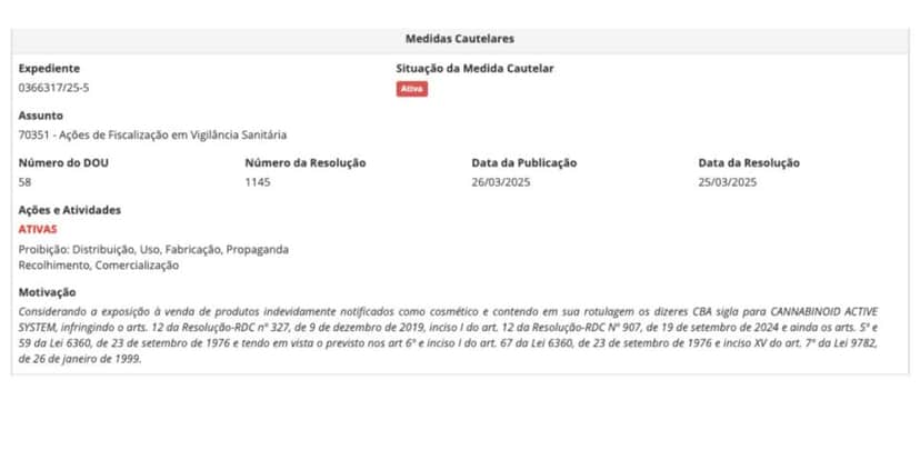 Medida da Anvisa contra produtos da Portier (Foto: site oficial) Medida da Anvisa contra produtos da Portier (Foto: site oficial)