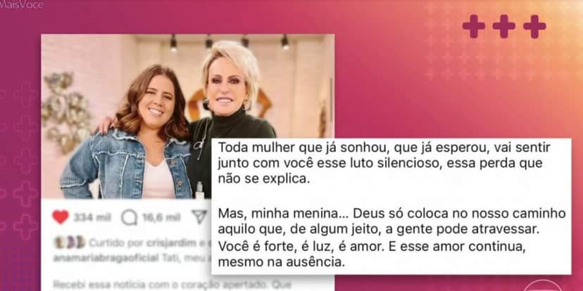 Mensagem de Ana Maria (Foto: Reprodução / Globo) Mensagem de Ana Maria (Foto: Reprodução / Globo)
