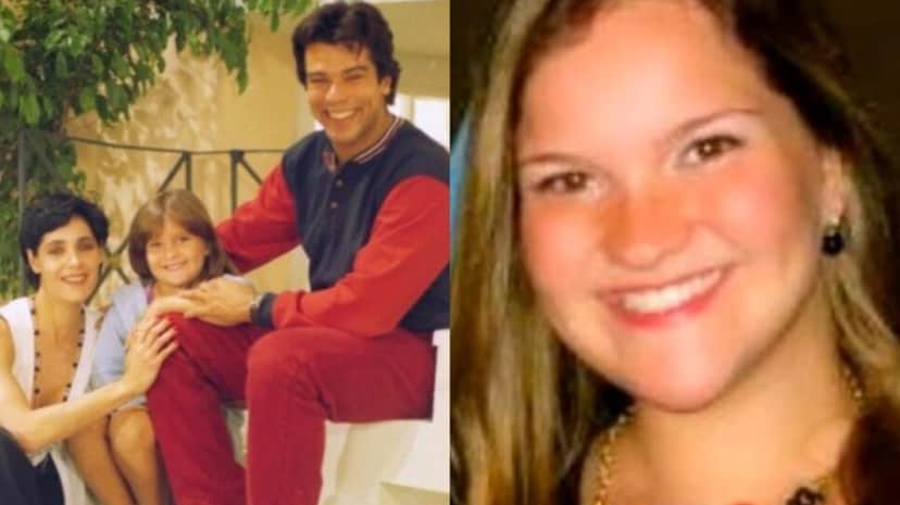 Mirim ao lado dos pais na ficção e irreconhecível aduta (Foto: Divulgação/ Internet/ Montagem) Mirim ao lado dos pais na ficção e irreconhecível aduta (Foto: Divulgação/ Internet/ Montagem)