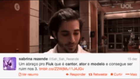 Fiuk fica desconcertado ao ler tweet