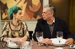 Silvéria (Ilana kaplan) e Fradique (José Rubens Chachá) (Foto: Globo/João Miguel Júnior)