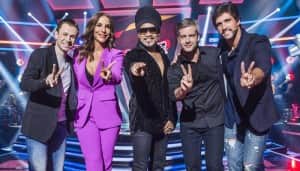 Tiago Leifert, Ivete Sangalo, Carlinhos Brown, Victor e Léo (Foto: Globo/Caiuá Franco) Tiago Leifert, Ivete Sangalo, Carlinhos Brown, Victor e Léo (Foto: Globo/Caiuá Franco)