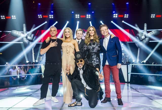 "The Voice Brasil" Lulu Santos, Claudia Leitte, Carlinhos Brown Tiago Leifert, Ivete Sangalo e Michel Teló (Foto: Globo/Divulgação) "The Voice Brasil" Lulu Santos, Claudia Leitte, Carlinhos Brown Tiago Leifert, Ivete Sangalo e Michel Teló (Foto: Globo/Divulgação)