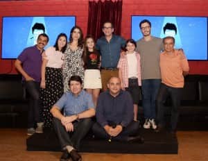 Mel Maia, Leandro Hassum, , Walter Breda, Pietra Hassum, Cristiana Pompeo, Diretor-Geral Fabricio Mamberti, Redator-final Daniel Adjafre (Foto: Globo/Estevam Avellar) Mel Maia, Leandro Hassum, , Walter Breda, Pietra Hassum, Cristiana Pompeo, Diretor-Geral Fabricio Mamberti, Redator-final Daniel Adjafre (Foto: Globo/Estevam Avellar)