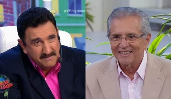 Ratinho e Carlos Alberto de Nóbrega em suas atrações no SBT (Foto: Reprodução/SBT/Montagem) Ratinho e Carlos Alberto de Nóbrega em suas atrações no SBT (Foto: Reprodução/SBT/Montagem)