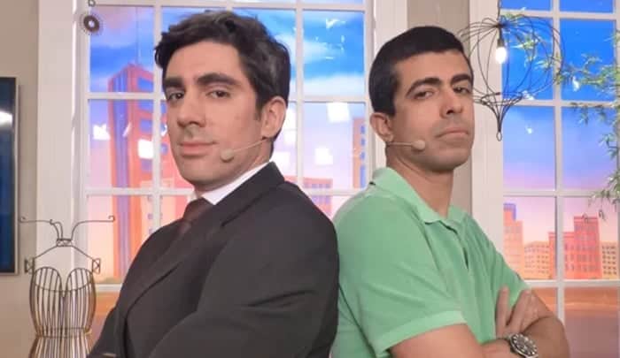 Marcelo Adnet e Marcius Melhem. (Foto: Encontro com Fátima Bernardes/TV Globo) "Tá no ar" Marcelo Adnet e Marcius Melhem. (Foto: Encontro com Fátima Bernardes/TV Globo) "Tá no ar"