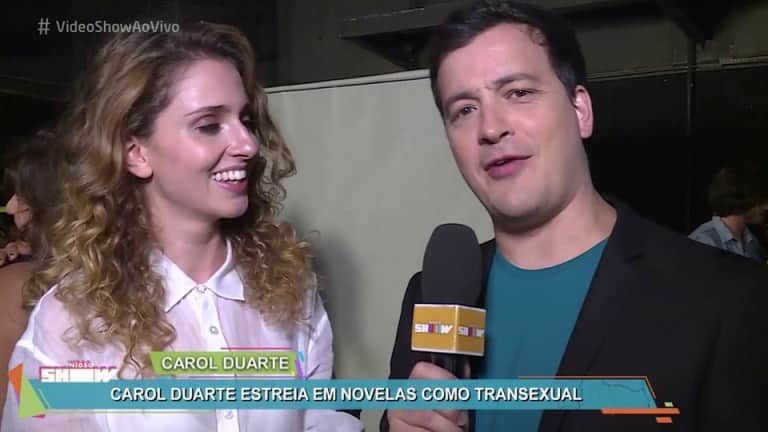 Carol Duarte fala sobre sua personagem transexual Foto - reprodução/TV Globo. Carol Duarte fala sobre sua personagem transexual Foto - reprodução/TV Globo.