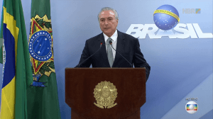 O presidente segundo sol Michel Temer durante pronunciamento, ao vivo, na Globo (Foto: Reprodução/Globo) O presidente segundo sol Michel Temer durante pronunciamento, ao vivo, na Globo (Foto: Reprodução/Globo)