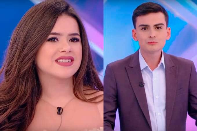 Maisa e Dudu Camargo em gravação do programa de Silvio Santos (Foto: Reprodução) Maisa e Dudu Camargo em gravação do programa de Silvio Santos (Foto: Reprodução)