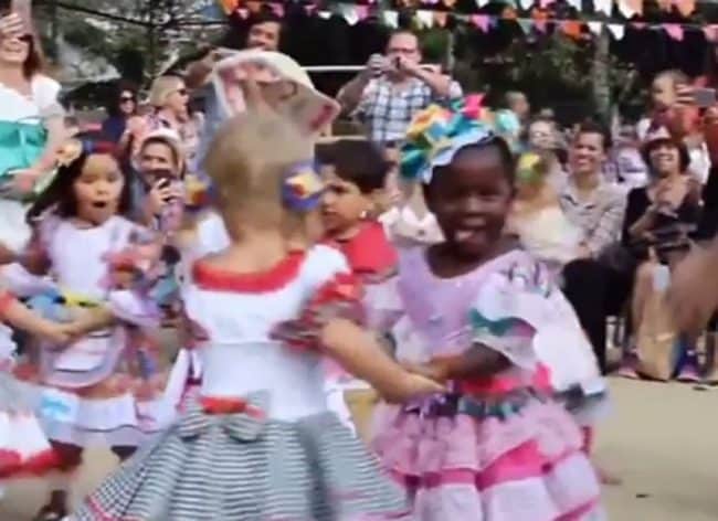 Filha de Bruno na quadrilha (Foto: Reprodução)