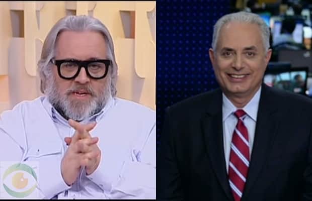William Waack recebeu comentários negativos de Leão Lobo. (Foto: Reprodução/SBT/Globo) William Waack recebeu comentários negativos de Leão Lobo. (Foto: Reprodução/SBT/Globo)