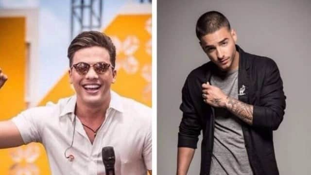 Wesley Safadão e Maluma se estranham (Foto: Reprodução) Wesley Safadão e Maluma se estranham (Foto: Reprodução)