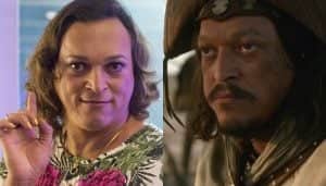 Fábio Lago como Nicácio e o jagunço Orelha, respectivamente (Fotos: Globo/Marília Cabral/Reprodução) Fábio Lago como Nicácio e o jagunço Orelha, respectivamente (Fotos: Globo/Marília Cabral/Reprodução)