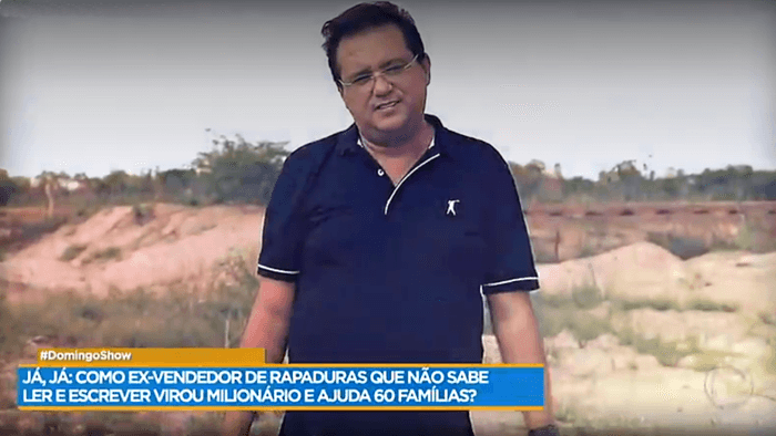 O apresentador Geraldo Luís no Domingo Show (Foto: Reprodução/Record) O apresentador Geraldo Luís no Domingo Show (Foto: Reprodução/Record)