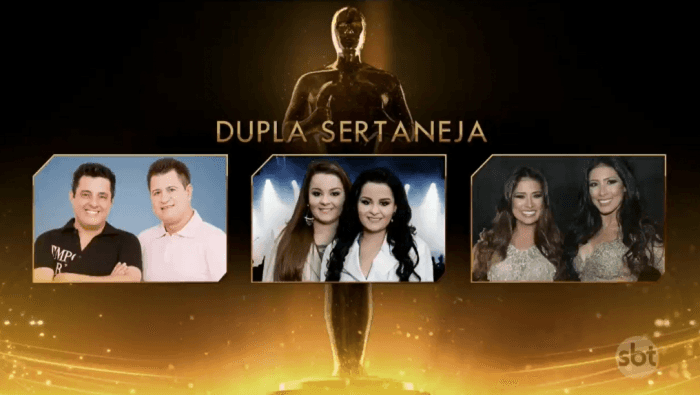 Categoria Melhor Dupla Sertaneja (Foto: Reprodução/SBT) Categoria Melhor Dupla Sertaneja (Foto: Reprodução/SBT)