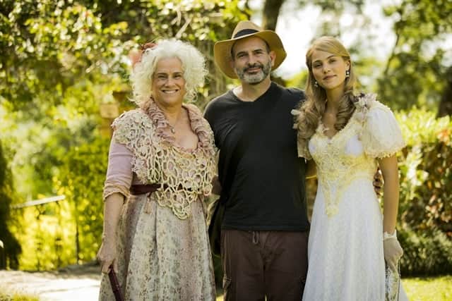 Vera Holtz, Pamela Tome, e o autor Marcos Bernstein (Foto: Globo/João Miguel Júnior) Vera Holtz, Pamela Tome, e o autor Marcos Bernstein (Foto: Globo/João Miguel Júnior)