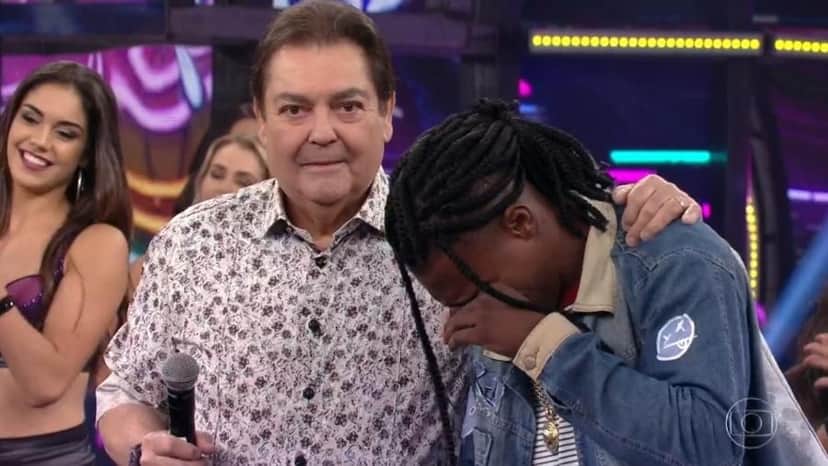 Faustão e MC Kekel (Foto: TV Globo) Faustão e MC Kekel (Foto: TV Globo)