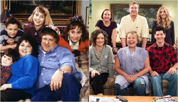 Elenco da série Roseanne antes e depois. (Foto: Montagem/Divulgação) Elenco da série Roseanne antes e depois. (Foto: Montagem/Divulgação)