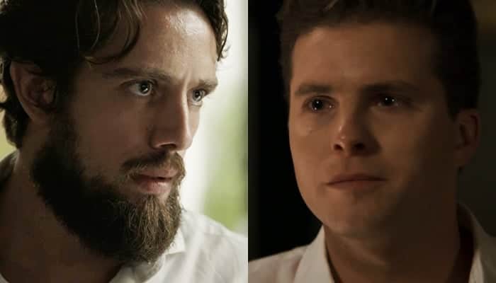 Renato (Rafael Cardoso) e Patrick (Thiago Fragoso) em cenas de O Outro Lado do Paraíso (Foto: Divulgação/Globo/Montagem TV Foco) Renato (Rafael Cardoso) e Patrick (Thiago Fragoso) em cenas de O Outro Lado do Paraíso (Foto: Divulgação/Globo/Montagem TV Foco)
