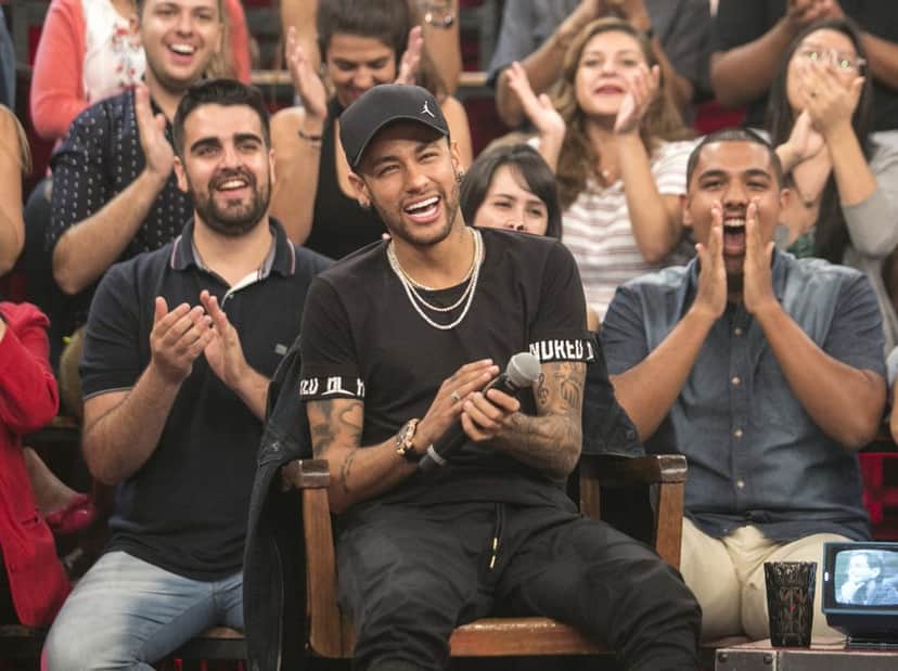 O jogador Neymar no Altas Horas (Foto: Rogério Fernandes/TV Globo)