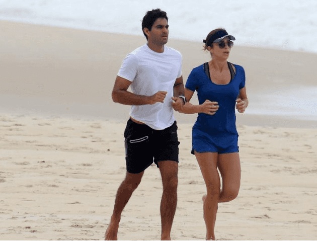 Grazi em corrida com o noivo Patrick Bulus Grazi em corrida com o noivo Patrick Bulus