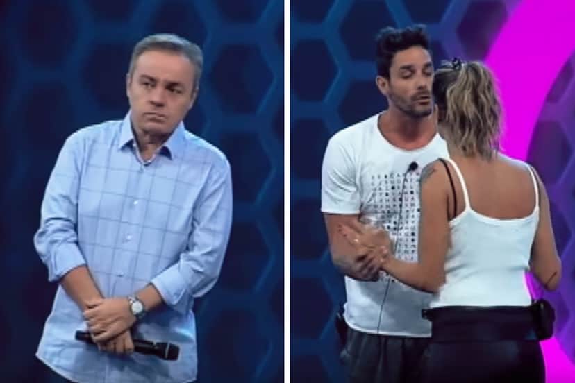 Gugu, Diego e Franciele no Power Couple (Foto: Reprodução) Gugu, Diego e Franciele no Power Couple (Foto: Reprodução)