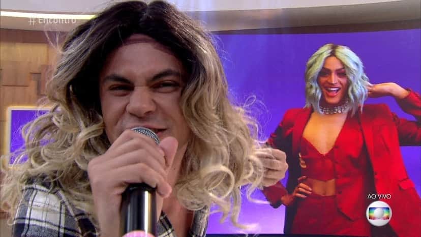 Lucas Veloso imita Pabllo Vittar (Foto: Reprodução) Lucas Veloso imita Pabllo Vittar (Foto: Reprodução)