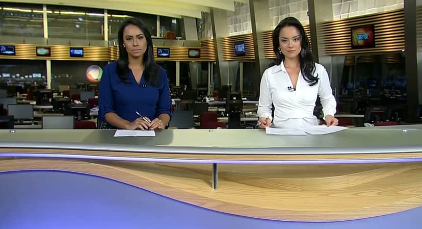 Salcy Lima e Lidiane Shayuri apresentando o Fala Brasil (Foto: Reprodução) Salcy Lima e Lidiane Shayuri apresentando o Fala Brasil (Foto: Reprodução)