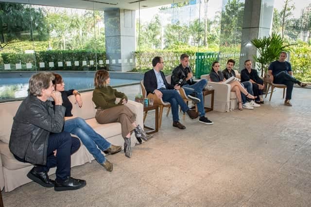 Bate-papo sobre o conceito da novela O Tempo Não Para em São Paulo (Foto: Globo/Fábio Rocha) Bate-papo sobre o conceito da novela O Tempo Não Para em São Paulo (Foto: Globo/Fábio Rocha)