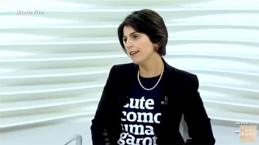 A deputada Manuela D'Ávila, entrevistada do Roda Viva, acusou entrevistadores de machismo (Foto: Divulgação) A deputada Manuela D'Ávila, entrevistada do Roda Viva, acusou entrevistadores de machismo (Foto: Divulgação)