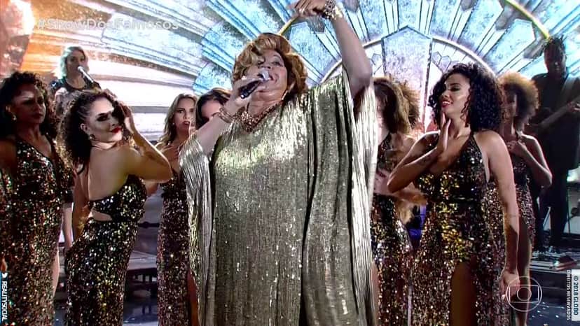 Mumuzinho como Alcione no Show dos Famosos (Foto: Reprodução/Globo) Mumuzinho como Alcione no Show dos Famosos (Foto: Reprodução/Globo)