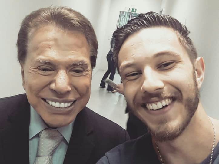 Gabriel Cartolano com Silvio Santos (Foto: Reprodução)