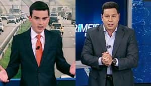 Dudu Camargo e Marcão do Povo comandam o Primeiro Impacto. (Foto: Reprodução/Montagem/TV Foco) Dudu Camargo e Marcão do Povo comandam o Primeiro Impacto. (Foto: Reprodução/Montagem/TV Foco)