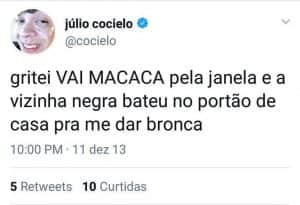 tuite antigo de julio cocielo (Foto Reprodução/Twitter) tuite antigo de julio cocielo (Foto Reprodução/Twitter)