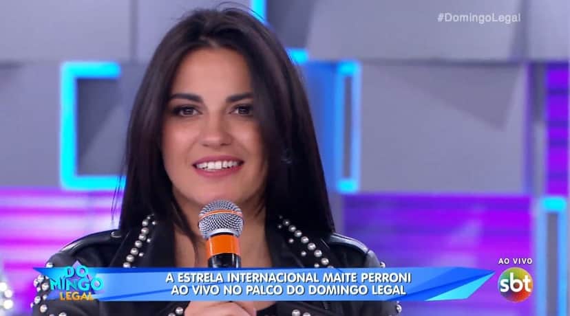 Maite Perroni no Domingo Legal (Foto: Reprodução) Maite Perroni no Domingo Legal (Foto: Reprodução)