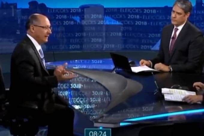 Geraldo Alckmin: entrevista no Jornal Nacional (29/8/2018) (TV Globo/Reprodução) Geraldo Alckmin: entrevista no Jornal Nacional (29/8/2018) (TV Globo/Reprodução)