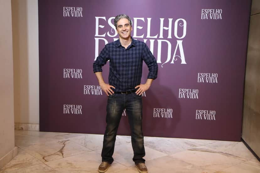 Atores de Espelho da Vida em coletiva de imprensa da TV Globo (Foto: Reprodução) Atores de Espelho da Vida em coletiva de imprensa da TV Globo (Foto: Reprodução)