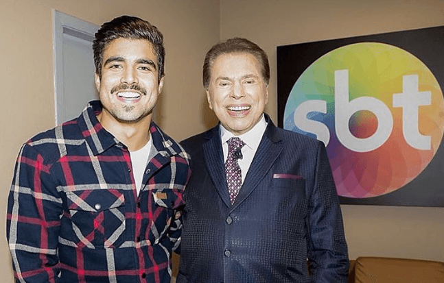 Caio Castro e o apresentador Silvio Santos. (Foto: Reprodução) Caio Castro e o apresentador Silvio Santos. (Foto: Reprodução)