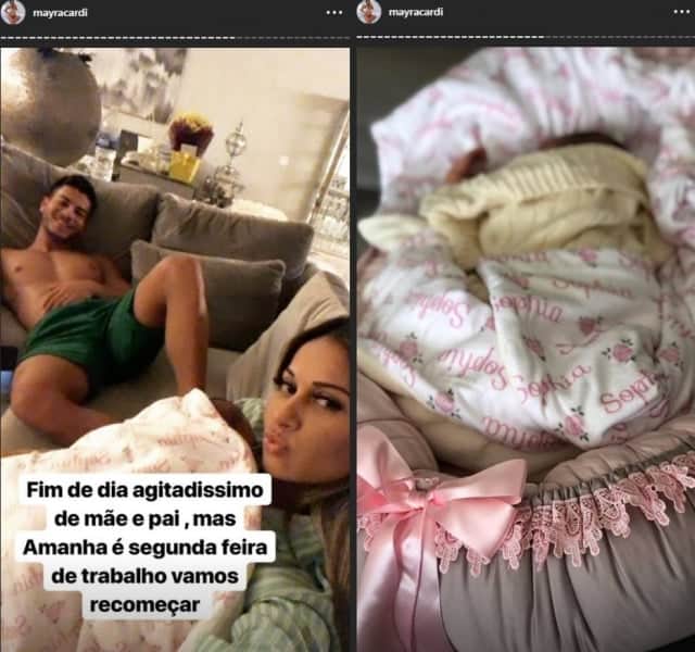 Mayra ainda não mostrou o rosto de Sophia, mas já publicou algumas imagens em que a criança aparece. (Foto: Instagram / @mayracardi) Mayra ainda não mostrou o rosto de Sophia, mas já publicou algumas imagens em que a criança aparece. (Foto: Instagram / @mayracardi)