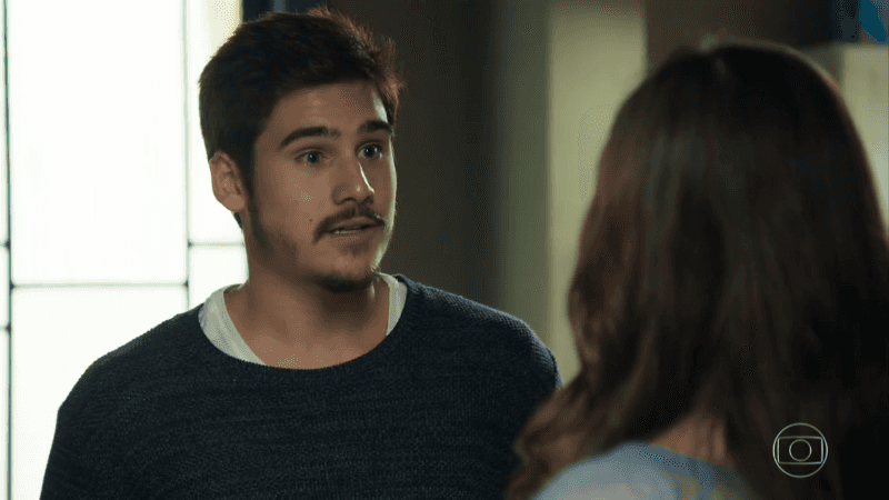 Nicolas Prattes (Samuca) em cena de O Tempo Não Para (Foto: Reprodução/Globo) 