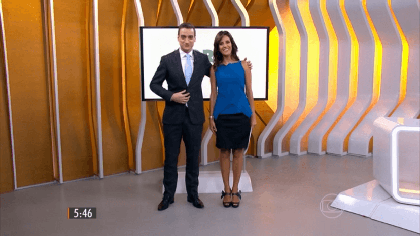 Monalisa Perrone e Tiago Scheuer na Globo (Foto: Reprodução) Monalisa Perrone e Tiago Scheuer na Globo (Foto: Reprodução)