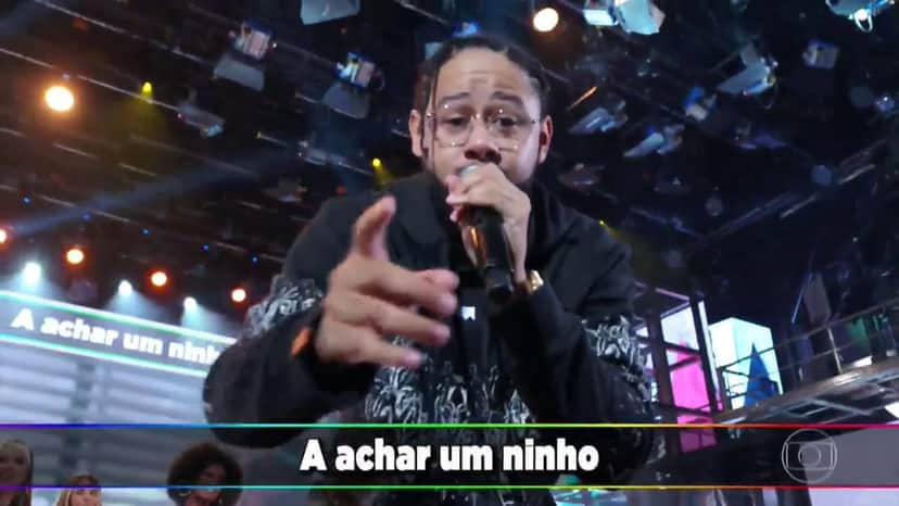 Emicida esteve no Domingão do Faustão (Foto: Reprodução/Globo) Emicida esteve no Domingão do Faustão (Foto: Reprodução/Globo)