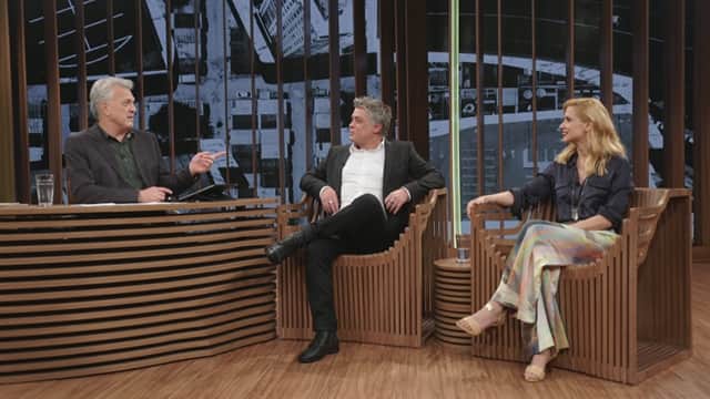 Pedro Bial entrevista Fábio Assunção e Mel Lisboa (Foto: Globo/Divulgação) Pedro Bial entrevista Fábio Assunção e Mel Lisboa (Foto: Globo/Divulgação)