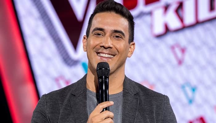 O apresentador André Marques no The Voice Kids (Foto: Globo/Fabio Rocha) O apresentador André Marques no The Voice Kids (Foto: Globo/Fabio Rocha)