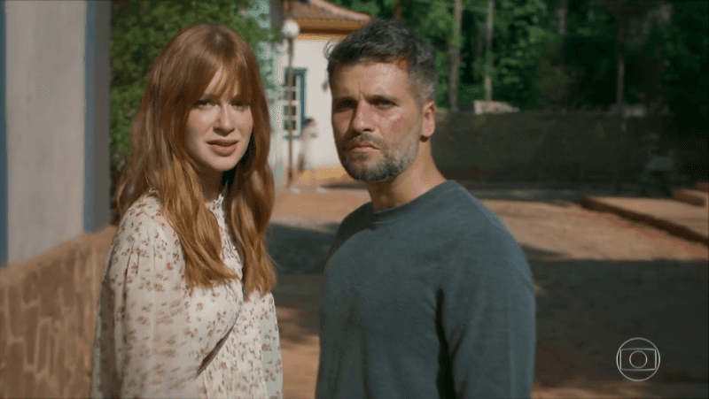 Marina Ruy Barbosa (Luz) e Bruno Gagliasso (Gabriel) em cena de O Sétimo Guardião (Foto: Reprodução/Globo) Marina Ruy Barbosa (Luz) e Bruno Gagliasso (Gabriel) em cena de O Sétimo Guardião (Foto: Reprodução/Globo)